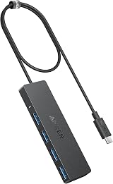 Anker 4-Port USB 3.0 Data Hub with 2 ft Cable – 5Gbps Ultra-Slim USB-C OTG