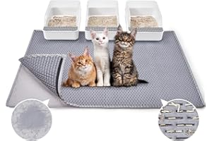 BurgeonNest 45"x 32" Cat Litter Mat, Washable Extra Large XL Kitty Litter Trapping Mat, Smooth and Comfortable Material
