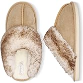 Besroad Winter Fuzzy House Slippers Sandals Plush Faux Fur Fluffy Flats Slippers Warm Slide Shoes for Women