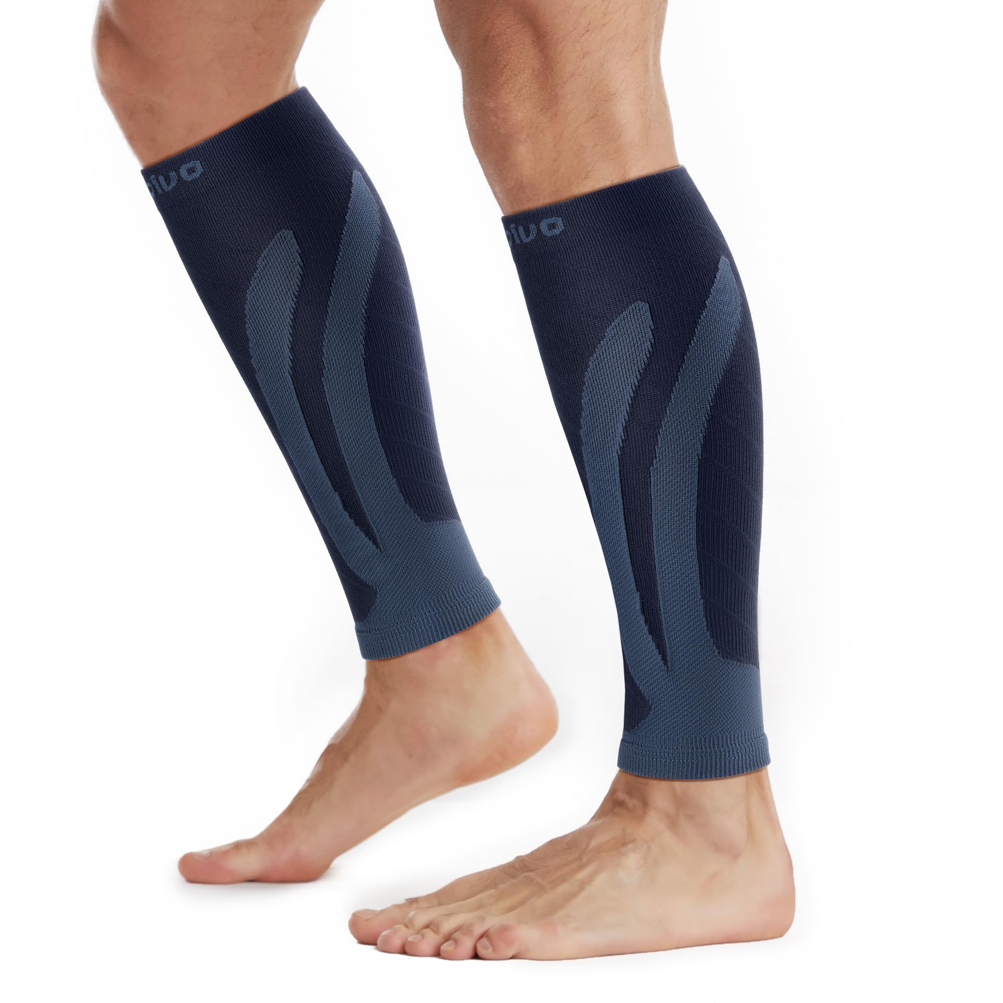 CAMBIVO 2 Pairs Calf Compression Sleeve Men & Women, Shin Splints Support and Calf Support Sleeves, Compression Leg Socks for Running Sports, Flight, Hiking,Cycling