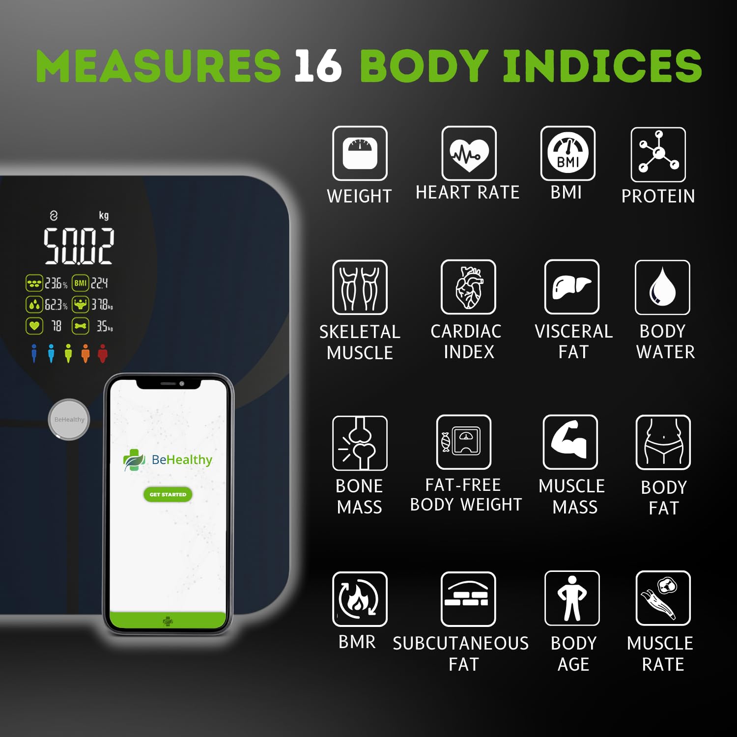 Mua Body Fat Smart Bluetooth Scale, 16 Body Composition Analyzer, Smart ...