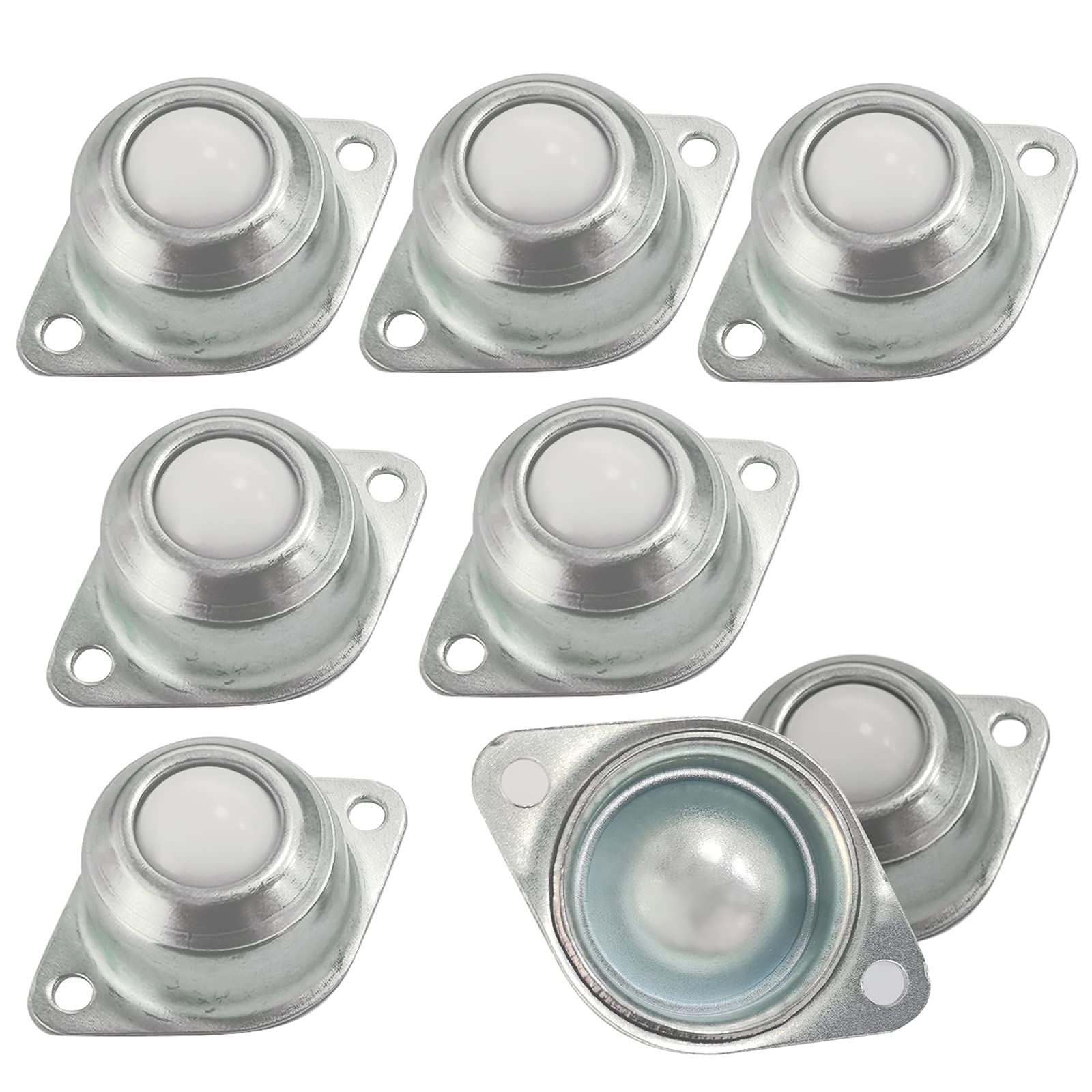 8 pcs Transfer Bearing Ball Nylon Ball Transfer Bearing Ball Bearing Transferring Ball Wheel Stainless Steel Nylon Transport Roller with Screwdriver and Screws for Transmission Furniture Wheelchair
