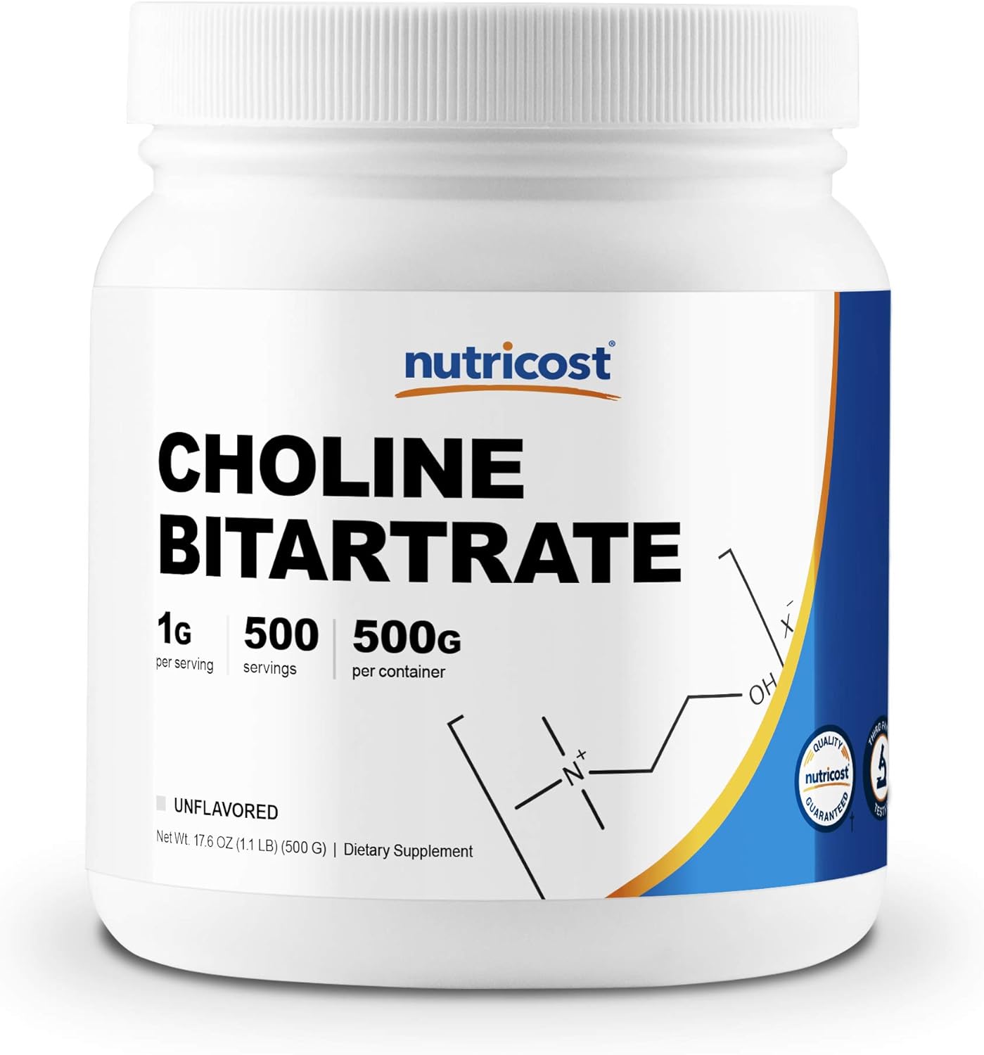 Nutricost Pure Choline Bitartrate Powder 500 Grams