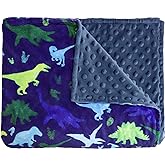 TANOFAR Fleece Baby Blanket for Boys Toddler Blanket Blue Dinosaur Double Layer Crib Blanket 50 x 60 Inch