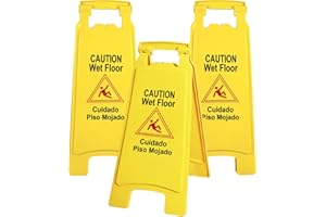 Galashield Wet Floor Sign 3 Pack 2-Sided Safety Yellow Warning Signs Commercial 26" Caution Wet Floor Signs
