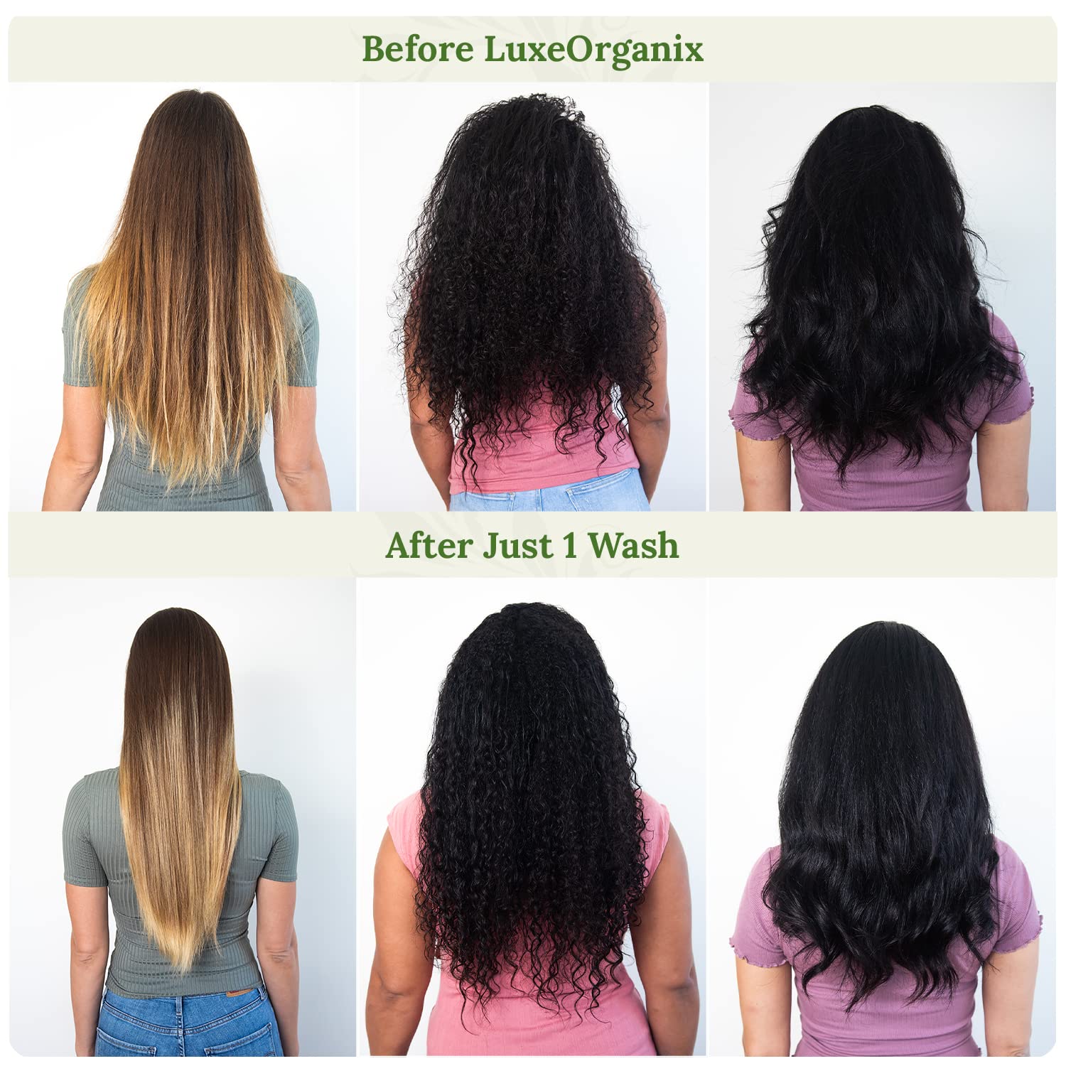 LuxeOrganix Moroccan Argan Oil Shampoo and Conditioner Set - Sulfate & Paraben Free - Smooths, Moisturizes - Safe For Keratin & Color Treated Hair - Best for Dry, Damaged, & Curly Hair (16oz Set)