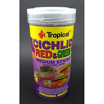 Tropical cichlid red & green medium sticks Clearance
