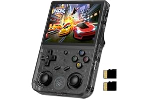 VOACLE RG353VS Handheld Game Console , Single Linux System RK3566 Chips 3.5 Inch IPS Screen with 64G TF Card 4452 Games Support 5G WIFI 4.2 Bluetooth (RG353VS-Transparent Black)