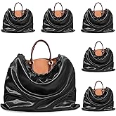 Ersmak 6 Pack Dust Bags for Handbags - Black Silk Dust Cover Bag for Purses Shoes - Satin Drawstring Dustproof Bags for Travel Storage - 23.6 x 19.7 In