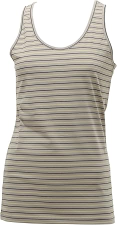 Amazon Co Jp Persons パーソンズ レディース ボーダータンクトップ フィットネス ヨガ ピラティス Pt4518n グレーベージュ L スポーツ アウトドア