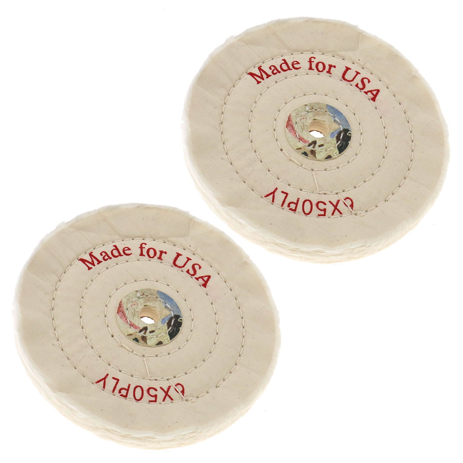 D2D 2pcs 6" Buffing Wheel Spiral Stitched Cotton Buffing Cleaning Pad Polishing Wheel Mop Bench Grinder Tools