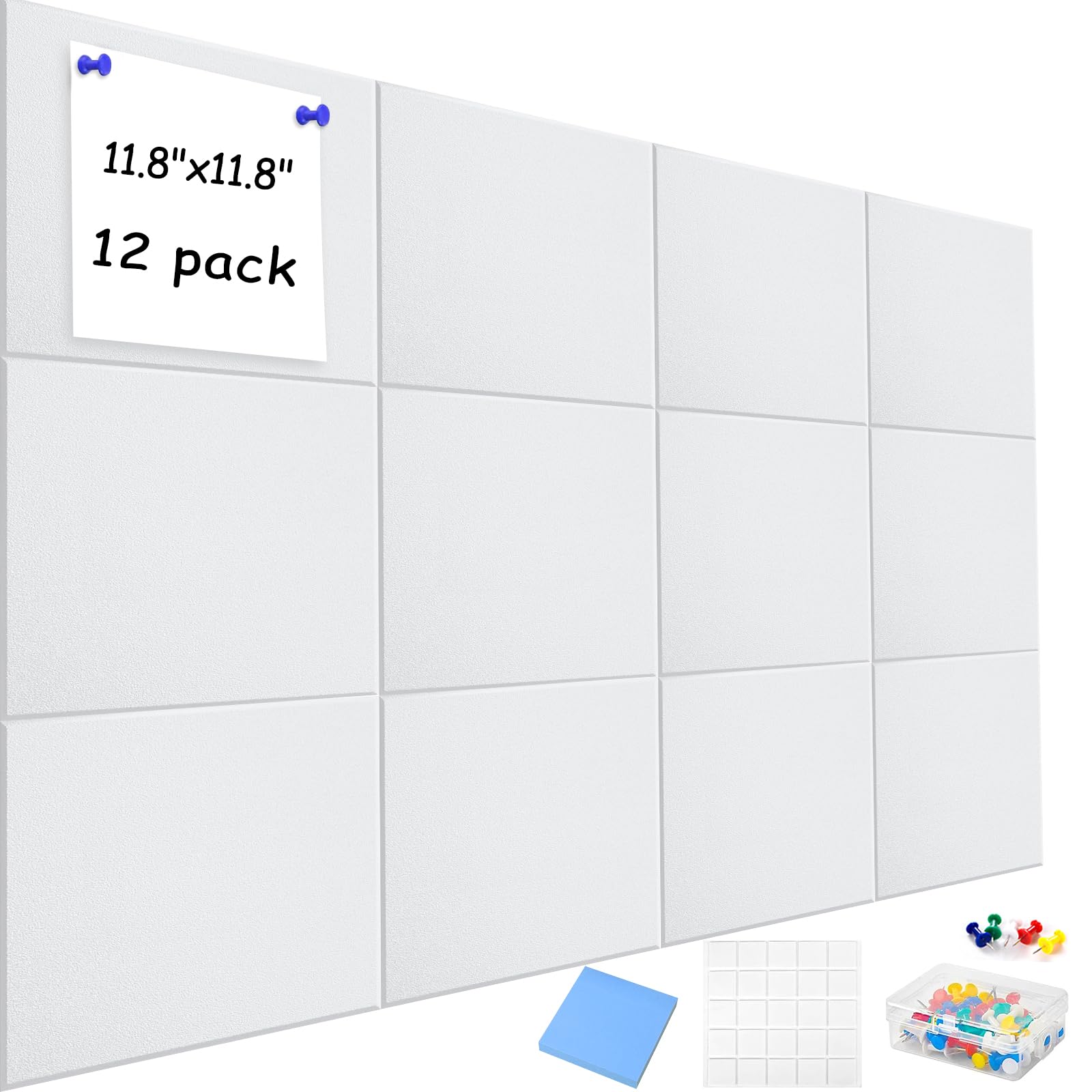 Photo 1 of JVJVJ Large Acoustic Panels, 48"X36"X0.4" Sound Proof Foam Panels for Walls, Sound Proof Panels for Walls, Soundproof Wall Panels for Home Studio&Office Decor. (White)
