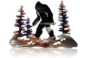 Demissle Bigfoot Sasquatch Gift Bigfoot Decor Big Foot Wall Art Sign Gift for Men 15.7 x 11 Inch Sasquatch Metal Yard Sign for Garage Garden Street Forest Christmas Decor Outdoor Indoor(Classic Color)