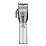 BaBylissPRO SILVERX+ Professional Barber Cord/Cordless Hair Clippers for Men, All Metal, Lithium Battery with 3-Hour Runtime, Silver