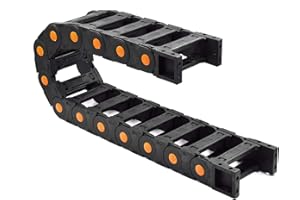 AKZYTUE Plastic Drag Chain Cable Carrier Open Type with End Connectors R150 35 x 100mm L1000mm for Electrical CNC Router Machines