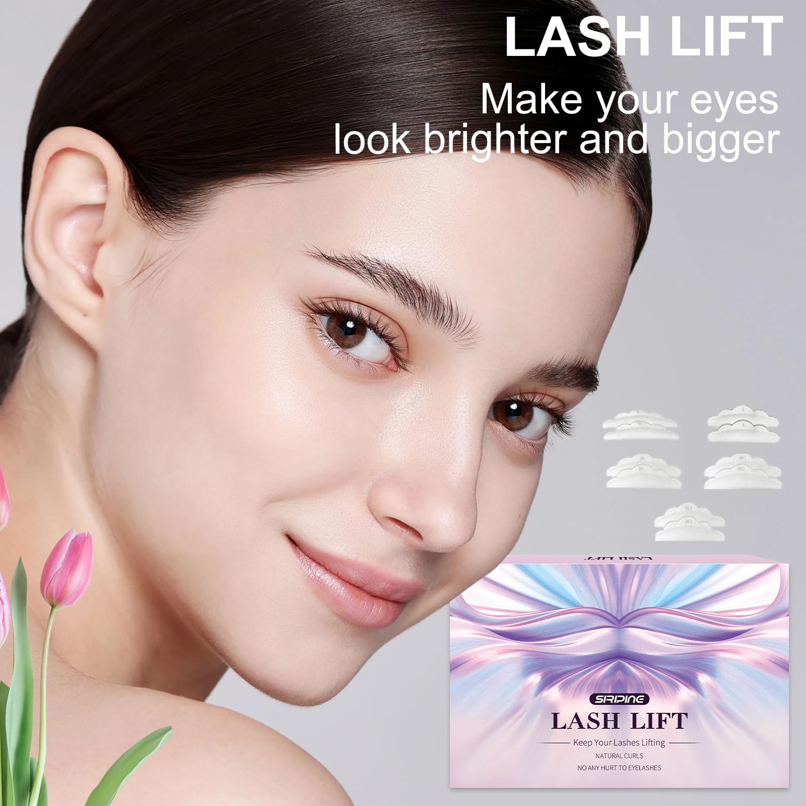 Lash Lift Kit, Eyelash Perm Kit, 5 Sets Lash Perm Kit Eyelash Lift Kit, Eyebrow Lamination Easy for Beginner, Professional Eyelash Curling Lash Extension Set, Home Achieve Semi-Permanent Curling