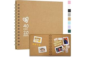7x7 Inch DIY Scrapbook Album – Hardcover Kraft Paper Photo Memory Book with 20 Sheets – Perfect for Family, Weddings, Anniver