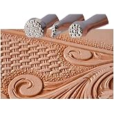 PANSHIYON Leather Stamps,3 Pcs Background Stamping Tools for Craft Working | Create custom textures on leather with three different pattern sizes