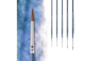 Kolinsky Sable Brushes, Golden Maple Miniature Paint Brushes Natural Hair Professional Pointed Round Brush for Model Painting