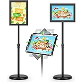 Nordswal 2Pack Sign Holder Display Stand, 8.5x11 inch Adjustable Heavy Duty Base Floor Standing Poster Stand Aluminum Snap Open Frame Horizontal/Vertical Display for Indoor/Outdoor Advertising
