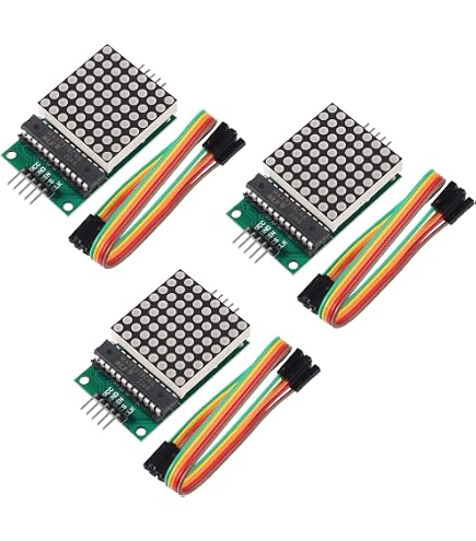 Module LED MAX7219 – 4 Matrices 8x8 Bleues, 256 Points – Prêt Pour Vos Projets Arduino Ou Affichages DIY !