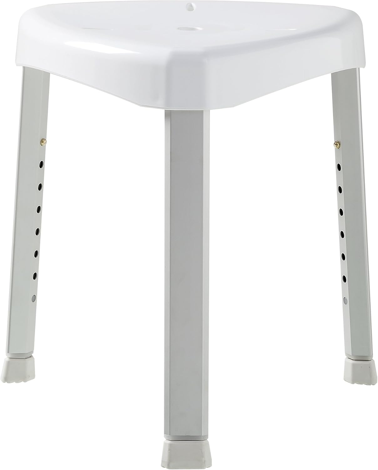 Tiger Libra Shower Stool, ABS, Aluminium, White, 43.9 x 57.6 x 40.8 cm, White, Aluminium, 43,9x57,6x40,8 cm