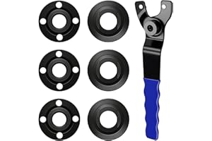 IFORYONLIFE 5" 5/8-11 Angle Grinder Flange Nut Wrench Kit Includes 6 Pcs Nuts and 1Pcs Adjustable Wrench Compatible with Maki
