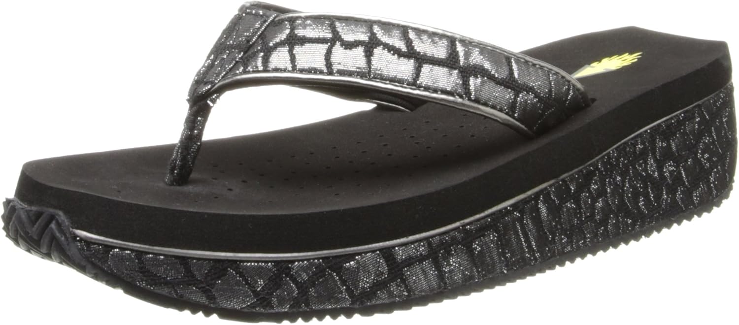 Volatile Women's Suzat Wedge Sandal, Black, 9 B US