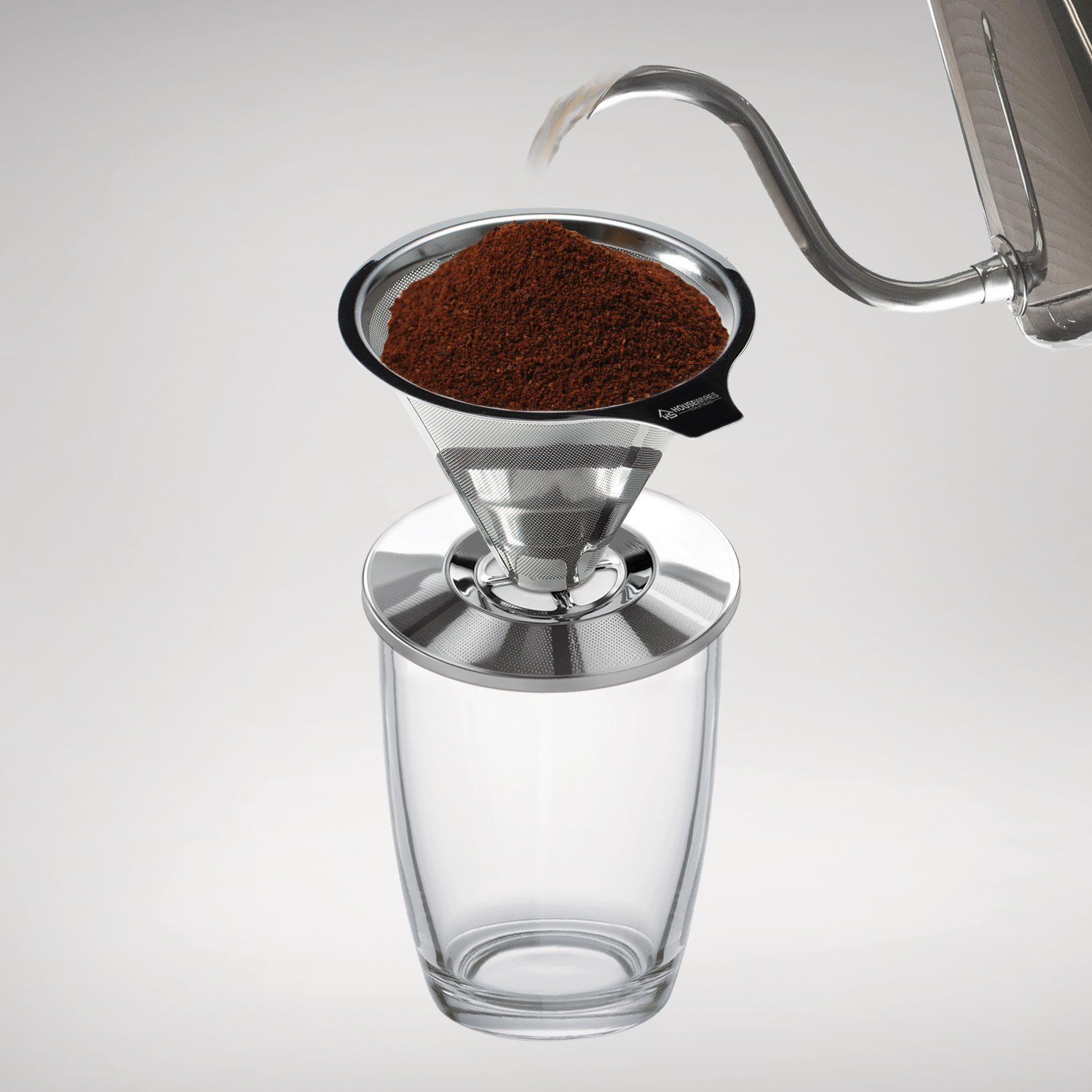 Edelstahl über Kaffee Gießen Tropfer von Housewares Lösungen + Bonus Kaffee Schaufel mit Built in Tasche Clip