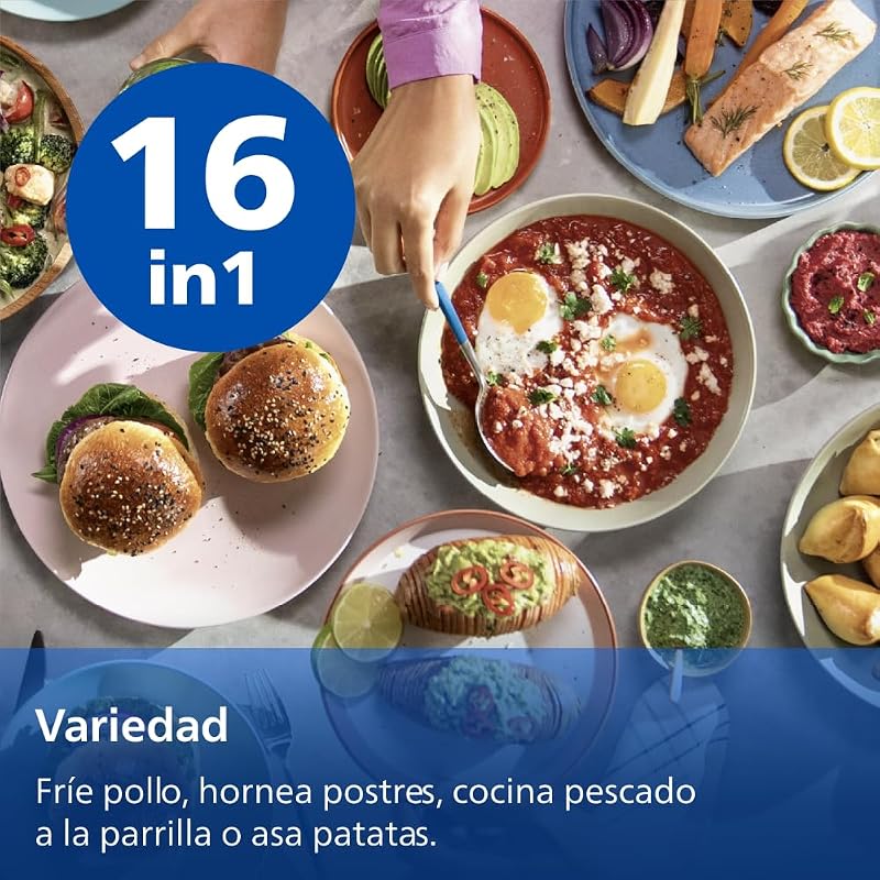 3000 Airfryer - Freidora de Aire 6,2L, 16 en 1, Táctil, Negro