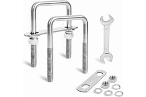 SRZTXU 2 Sets Heavy Duty Square u Bolts M12 Thread Size,304 Stainless Steel u-Bolts 3-1/16" W x 4-1/2" L,with Nuts,Bolt Plate and washers (2, M12 x 3-1/16" W x 4-1/2" L)