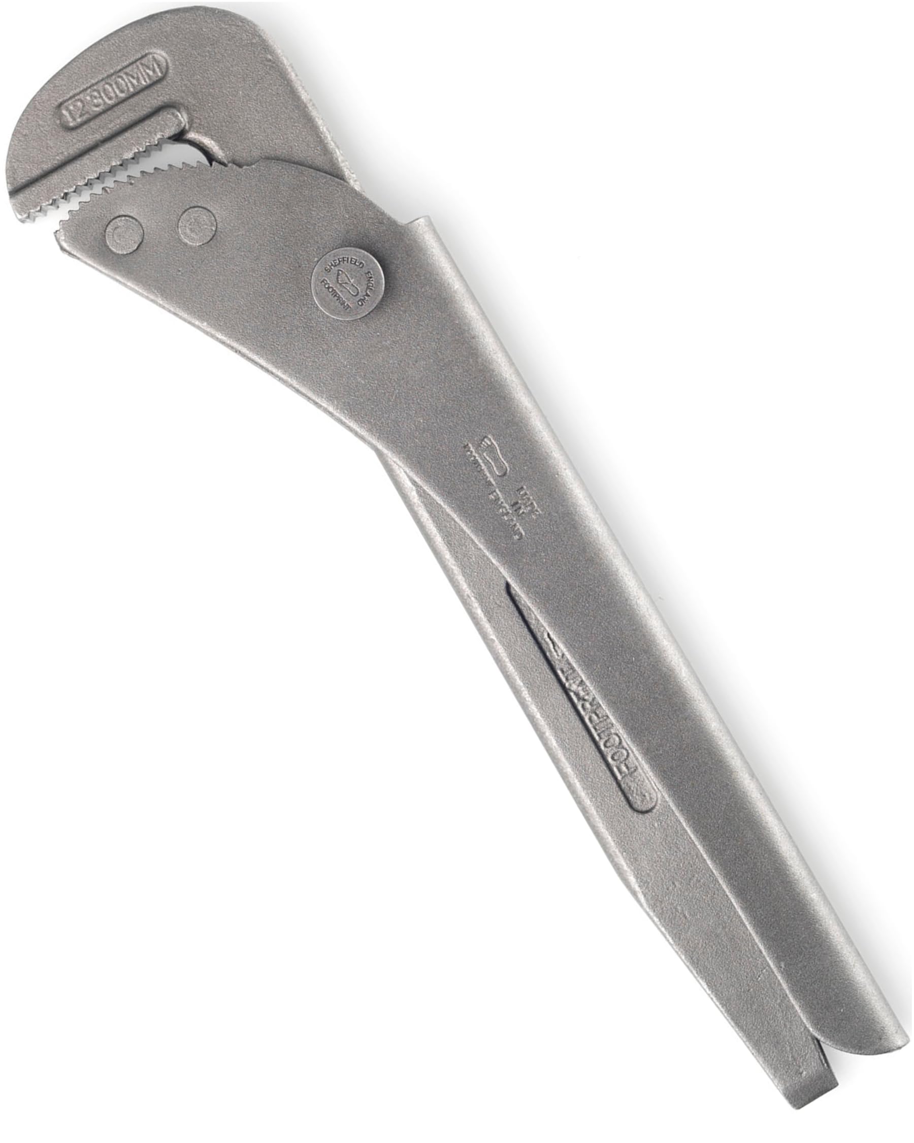 Footprint Original Adjustable Pipe Wrench - 12 Inch/300mm Heavy Duty Strong and Rigid Drop Forged High Carbon Steel Pipe Grips/Spanner. Essential Plumbing Tools. for Plumbers and Heating Engineers.