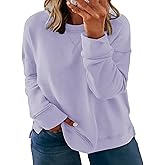 ForHailey Plus Size Sweatshirt for Women Long Sleeve Tops Pullover Crew Neck Shirts Fall Winter Light Purple XX-Large