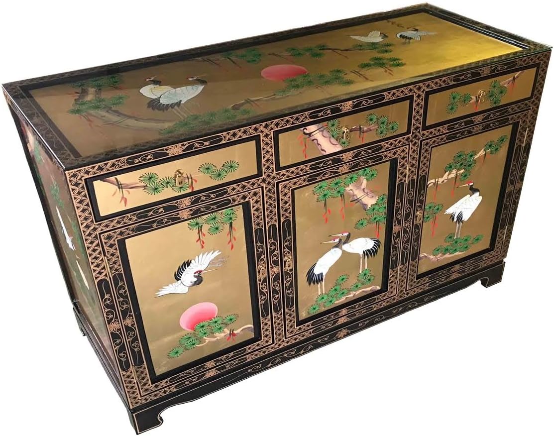 China Warehouse Direct Chinese Furniture Gold Leaf Sideboard