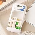 Pill Bottle Timer Cap, Portable Electronic Digital Pill Box Timer with Alarm Smart Pill Case Reminder with 2 Compartments