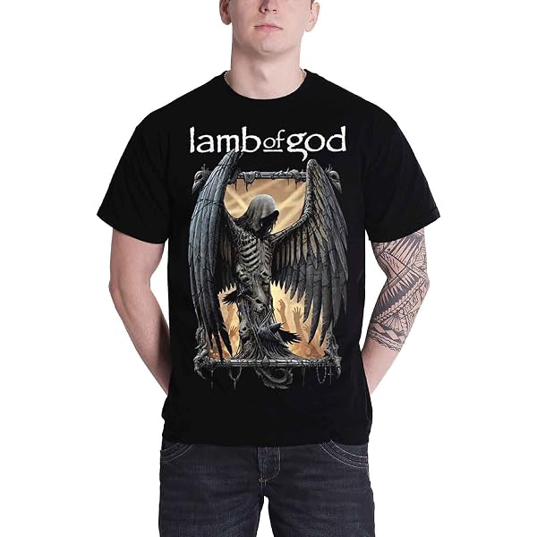 T-shirt Lamb Of God Circuitry Skull - Officiel, Unisexe, Coton, Motif Skull Recolor