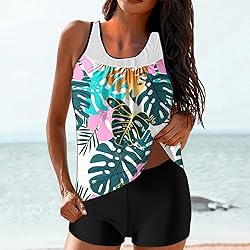 Tankini Swimsuits for Women Tummy Control Blouson