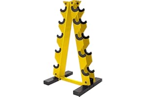 WF Athletic Supply Dumbbell Rack, 5-Tier A-Frame Dumbbell Rack for Dumbbell Storage, Color Options Available in Black/White/Green/Yellow/Red/Pink/Orange & Blue