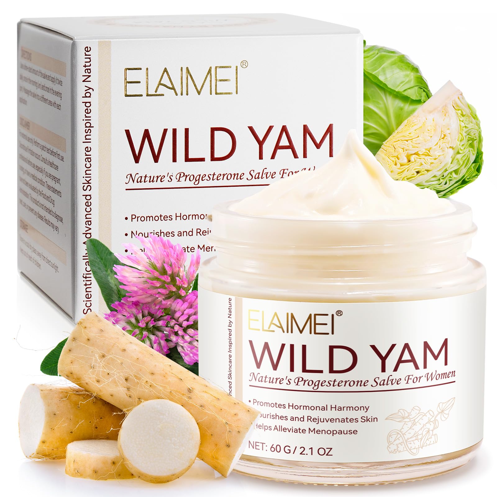 Wild Yam Cream, Wild Yam Cream for Menopause and Hormone Balance, Hormone Balance for Women, Skin Moisturizer Suitable for All Skin Types, 60 ML