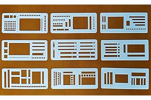 AISIKOO 9 Pack Planner Stencils Templates - Calendar Journal Dot Grid Stencil for Planners - Handmade Flexible Record Template