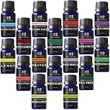 Radha Beauty Aromatherapy 16 Essential Oils Lavender, teatree, peppermint, lemongrass, orange, eucalyptus, rosemary, frankincense, bergamot, ylang, patchouli, geranium, grapefruit, cinnamon, sage