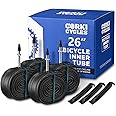 Corki Cycles 26 Inch Mountain Bike Inner Tube 4-Pack, Bike Tube 26 x 1.75 1.95 2.0 2.1 2.125 2.2 2.25 2.3 2.35 2.4 4.0 Presta Valve 48mm / Schrader Valve 32mm - Heavy Duty Butyl Rubber Bike Tire Tube