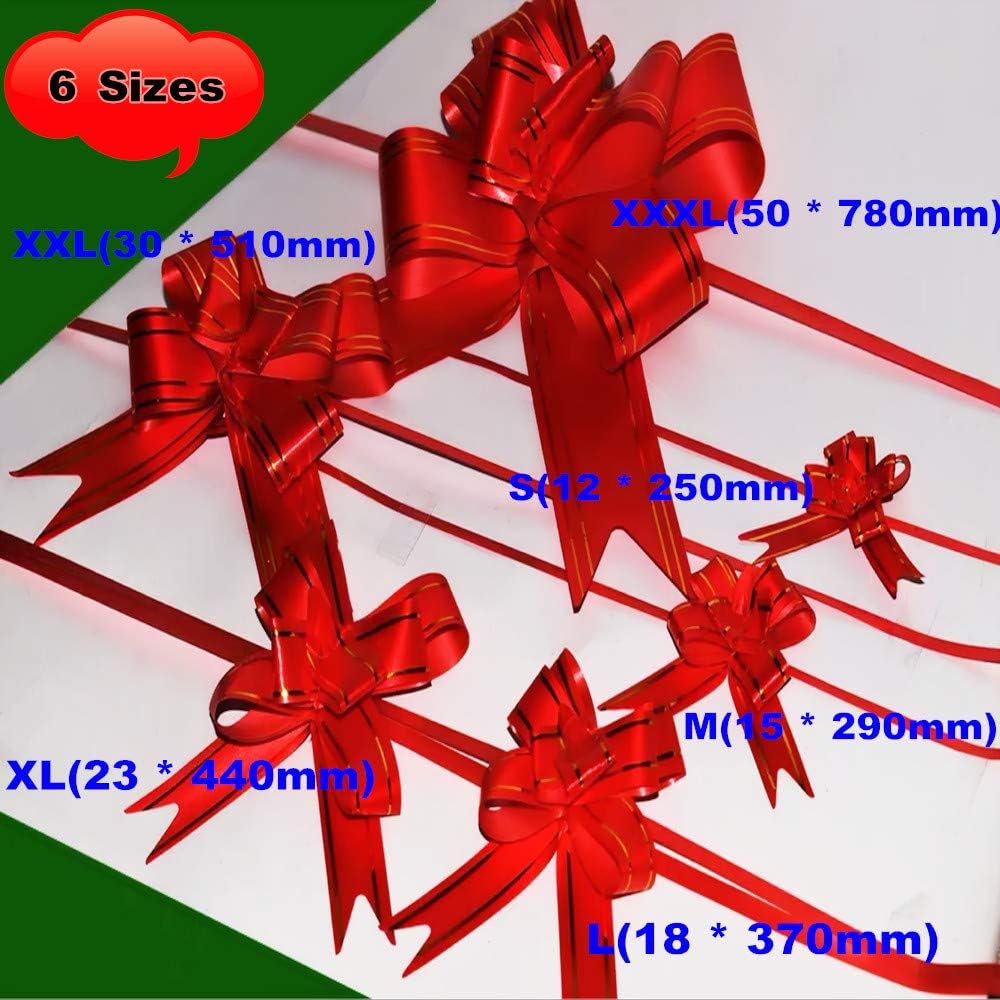AILEENA 6 Sizes Deco Red Christmas Bows (20 Pack, Small 2'' Wide) Bows Gift Wrapping for Christmas Party Wedding Birthday Classroom Office Decoration