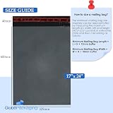 Globe Packaging Grey Mailing Bags 17x24 in 60mu 25 Pack Peel & Seal view 2