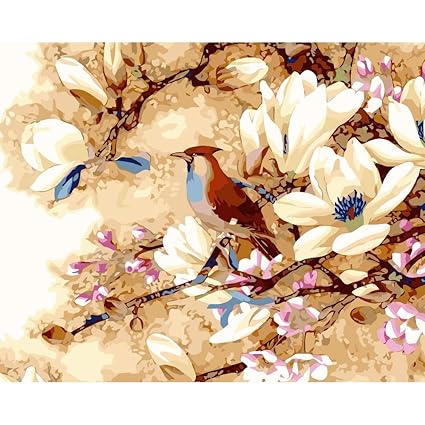 Erqingszh Oiseau Cime Des Arbres Pie Animal Peinture