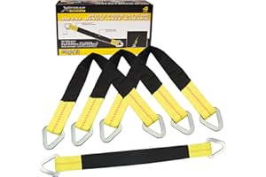 XSTRAP STANDARD 4 Pack of 36 x 2" Axle Strap with Protective Sleeve and D-Ring for Securing Car Transport, Axle Tie Down Straps - 3333 Lb. Capacity 10,000 Breaking Strength