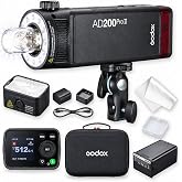 Godox AD200 Pro II AD200Pro II AD200ProII 200Ws TTL Pocket Flash, HSS | Improved Heat Dissipation, Dual Flash Heads, 40W Bi-Color Modeling Light, Color Screen, 500 Full Power Flashes, 1/512 Output