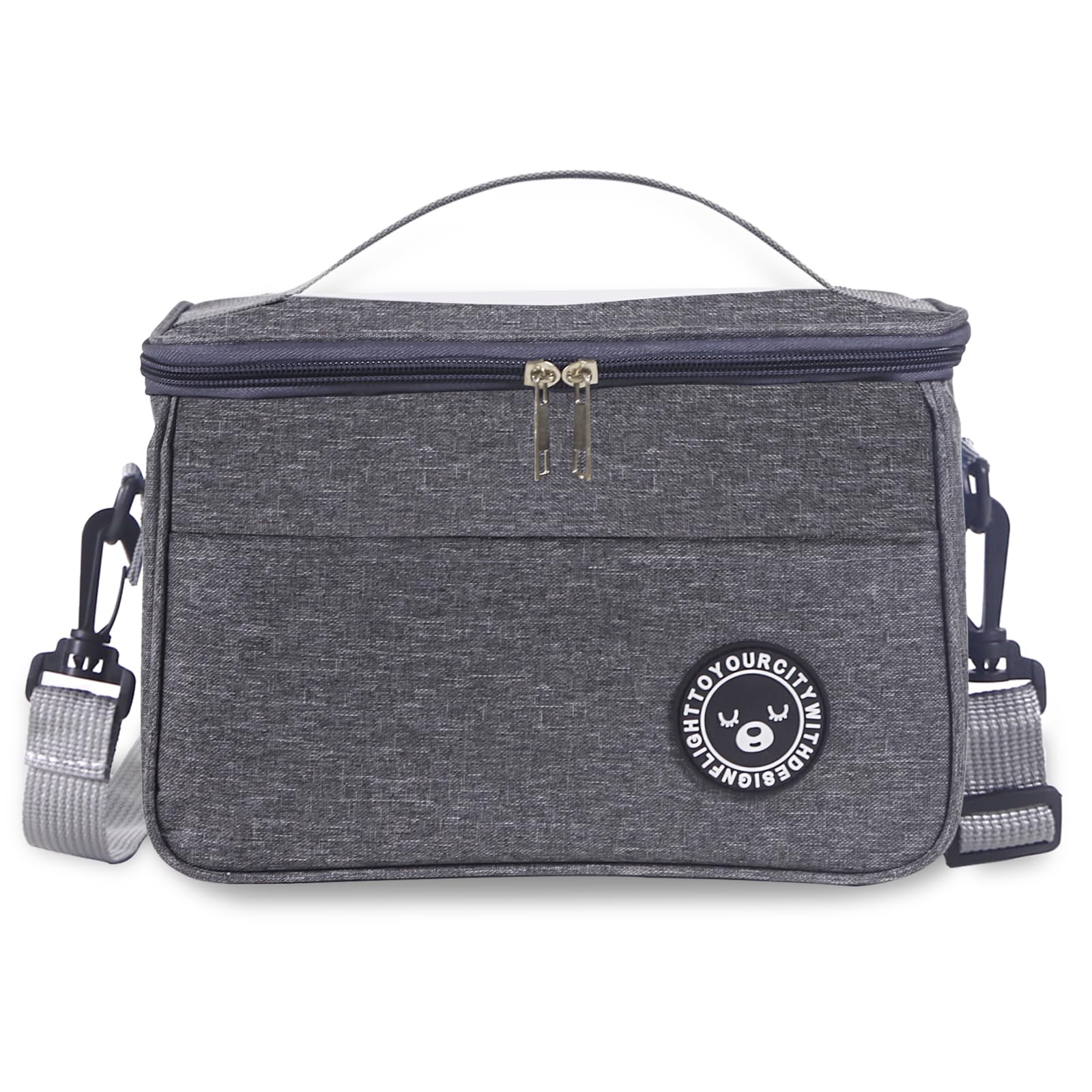 TUXUNQING Cool Bag 12L, Foldable Insulated Lunch Cooler Bag, Portable Picnic Cooler, Suitable for Travel, Hiking, Grilling, Lunch (Grey/12L/29 x 20 x 22 cm)