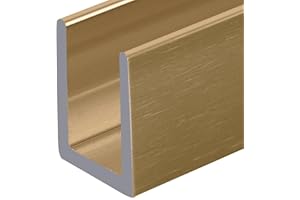 Brixwell SDCD38SB-CCP72 Satin Brass 3/8" Fixed Panel Shower Door Deep U-Channel - 72" Stock Length