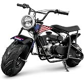 XtremepowerUS Mini Bike 99cc Gas Powered 4-Stroke Engine, 3.5HP Off-Road Trail Motorcycle, Mini Dirt Bike with Headlight, Pull Start for Outdoor Riding (Black)